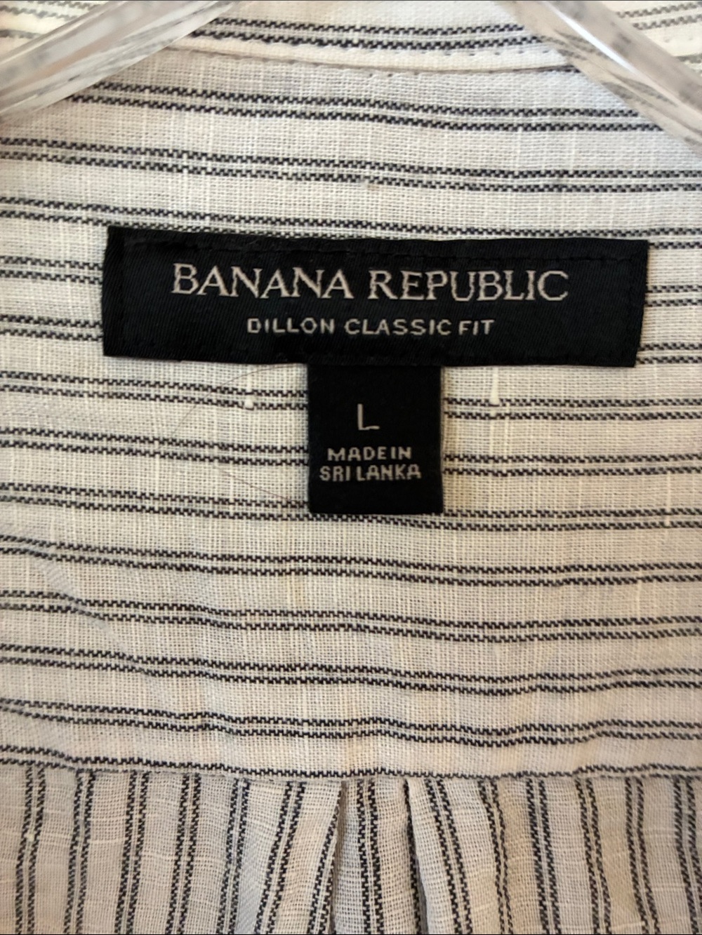 Banana Republic Women’s White and Light Blue Striped Button-Down Shirt - Picture 2 of 3